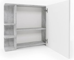 Szafka z lustrem w łazience beton 79.6x21.2x64 fynn