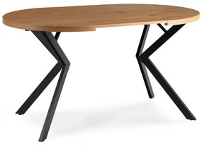 Stół Okrągły Rozkładany DORIAN 80-160 cm Dąb Złoty/Czarny Nowoczesny