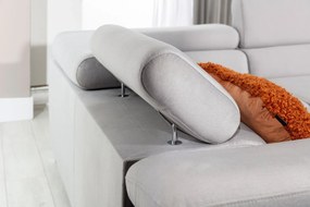 Narożnik z funkcją spania LETTO czarny/biały prawy ELTAP