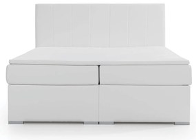 Łóżko Kontynentalne Tapicerowane BOLERO 160X200 Tapicerowane z Pojemnikiem Białe