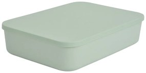 Jasnozielony plastikowy pojemnik z pokrywką 35,5x25,5x8 cm – Homéa