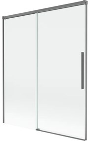 Mexen Rox parawan nawannowy 2-skrzydłowy rozsuwany 140 x 150 cm, transparent, gun metal - 8C9-140-001-95-00