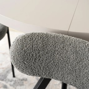 Krzesło Tapicerowane do Salonu TULSA Szare Boucle Nowoczesne
