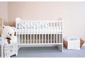 Nowe łóżeczko dziecięce Leo Zebra, białe