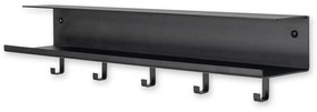 Czarny metalowy wieszak ścienny z półką 50 cm Easy – Spinder Design