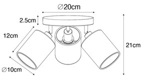 Nowoczesna czerń ze złotem 3-light - Lofty Nowoczesny Oswietlenie wewnetrzne