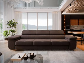 Masseno Sofa MOSINE z funkcją spania, Rozkładana sofa - Brązowy, MONOLITH 29
