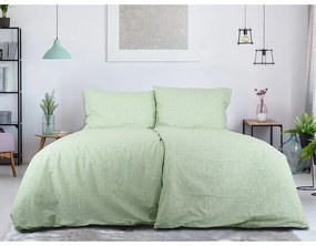 Zielona pościel jednoosobowa z kory 140x200 cm Green Flowers – B.E.S.
