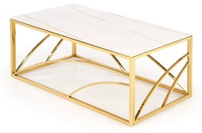 Ława UNIVERSE 3 120x60 biały marmur/złota HALMAR