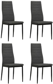 Komplet 4 ciemnoszarych minimalistycznych krzeseł - Chefer