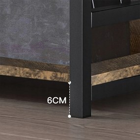 Biblioteczka w stylu industrialnym rustykalnym z połączeniem metalu i drewna – 174x80x30 cm, 6 półek.