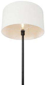 Lampa podłogowa czarna z białym kloszem 50 cm - Simplo Nowoczesny Oswietlenie wewnetrzne