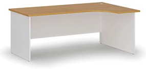 Narożne biurko PRIMO WHITE, 180x120 cm, prawe, biały/buk