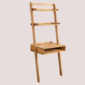 Biurko Z Półką Z Dębowego Drewna Zina Roble - Sklum