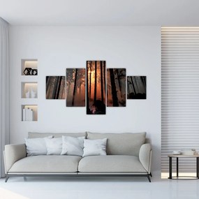 Obraz ciemnego lasu (125x70 cm)