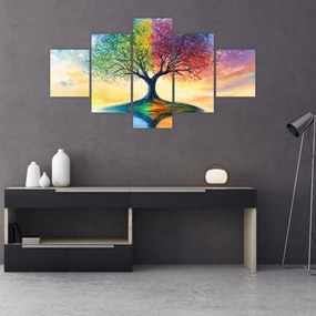 Obraz – Malowane drzewo czterech pór roku (125x70 cm)