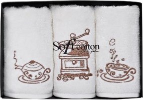 Ręczniki kuchenne COFFEE, 3 szt Biały