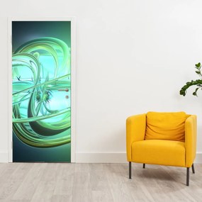 Fototapeta na drzwi - Zielona abstrakcja (95x205cm)
