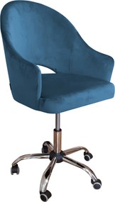 Fotel obrotowy VELVET tkanina Welur krzesło biurowe : Kolor Stelaża - Chrom, Kolor tkaniny - VELVET - MG33, Typ siedziska - Siedzisko obrotowe 360°, Typ tkaniny - Velvet