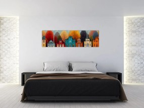 Obraz - Malowane jesienne miasto (170x50 cm)