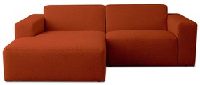 Ceglasty narożnik z materiału bouclé (lewostronny) Roxy – Scandic