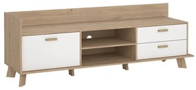 Biało-naturalna szafka pod TV w dekorze dębu 182x62x51 cm Ikast – Tvilum