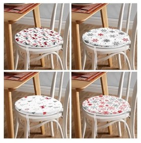 Poduszki na krzesła ze świątecznym motywem zestaw 4 szt. ø 40 cm Snowflakes – Mila Home