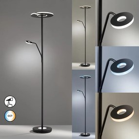 Czarna lampa stojąca LED ze ściemniaczem (wysokość 180 cm) Dent – Fischer &amp; Honsel