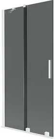 Mexen Velar parawan nawannowy 2-skrzydłowy rozsuwany 90 x 150 cm, grafit, biały - 896-090-000-41-20