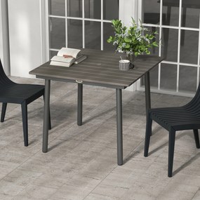 Outsunny Stół ogrodowy stół jadalniany stołówka na zewnątrz, odporny na warunki atmosferyczne, nowoczesny design, 90 x 90 x 75 cm, ciemnoszary