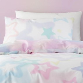 Biało-różowa pościel dziecięca dwuosobowa 200x200 cm Ombre Stars – Catherine Lansfield