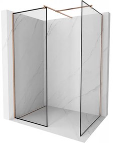 Mexen Kioto ścianka prysznicowa Walk-in 80 x 80 cm, czarny wzór, miedź szczotkowana - 800-080-202-65-70-080