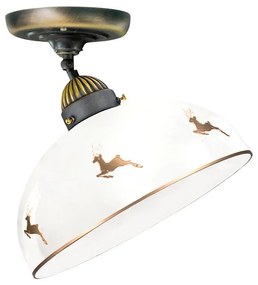 Kolarz 731.10.151 - Przysufitowy żyrandol NONNA 1xE27/75W/230V, średnica 30 cm, z motywem jelenia, wykończenie w kolorze różowego złota