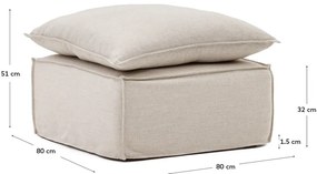 Beżowy lniany podnóżek Anarela – Kave Home