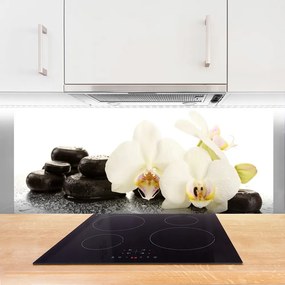 Panel Szklany do Kuchni Aksamitna Biała Orchidea