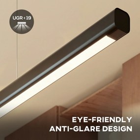 HOMCOM Lampa wisząca z pilotem i funkcją pamięci, ściemnialna, z regulowaną temperaturą barwową | Aosom PL