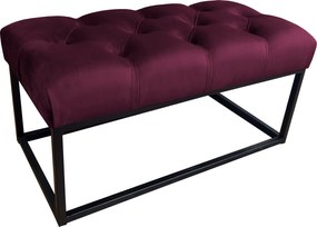 Ławka CHESTERFIELD tkanina Welur loft ławka metal : Kolor Stelaża - Czarny , Kolor tkaniny - VELVET - MG02, Typ tkaniny - Velvet