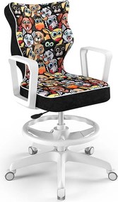 Krzesło do biurka Norm White rozmiar 5 (146-176,5 cm) z podnóżkiem i wzorami