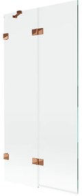 Mexen Lunar parawan nawannowy 2-skrzydłowy lewy 90 x 150 cm, transparent, różowe złoto - 897-090-100-60-00-L
