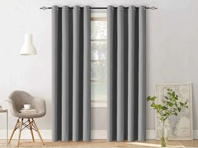 Jasnoszara zasłona OXFORD 140x250 cm Zawieszanie: Metalowe pierścienie