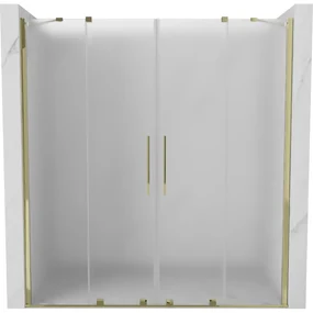 Mexen Velar Duo drzwi prysznicowe rozsuwane 180 cm, szron, złote - 871-180-000-32-50