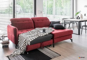 Narożnik z funkcją spania LORELLE VELVET szary prawy ELTAP