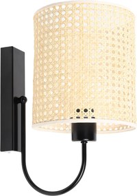 Abażurowy kinkiet z naturalnego rattanu Malabo