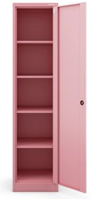 Wąska szafka do biura ALEX, 450 x 1850 x 400 mm, Fresh Style: pudrowy róż