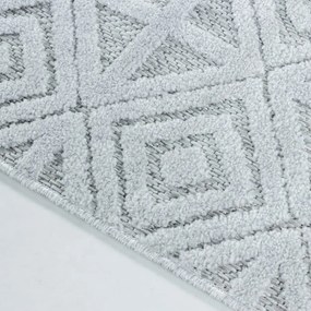Dywan sznurkowy Bahama ornament kremowo-szary 80 cm x 250 cm