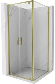 Mexen Exo kabina prysznicowa uchylna 120 x 120 cm, transparent, złota - 8182-120-120-50-00