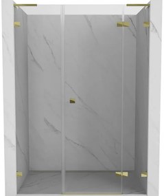 Mexen Lunar L drzwi prysznicowe uchylne prawe 160 cm, transparent, złote - 834SL-160-050-50-00-P