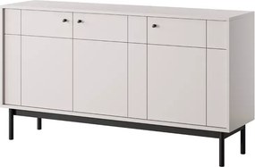 3-drzwiowa komoda Lerida 2 w kolorach dąb linea lub kaszmir z czarnymi, drewnianymi nóżkami