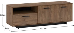 Stolik pod telewizor DELIS P, dąb Bolzano