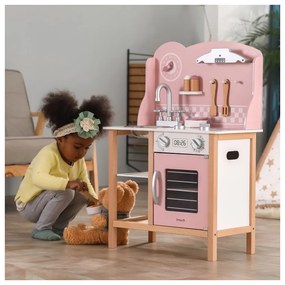 Viga polarb drewniana kuchnia z akcesoriami silver - pink